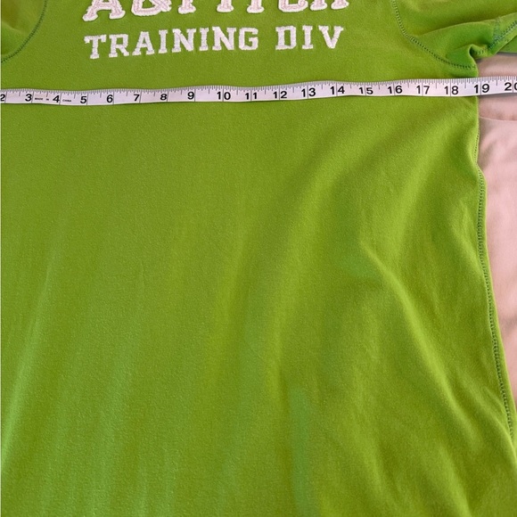 Abercrombie & Fitch Mens Size M Muscle T-Shirt Green Logo Spellout Preppy Y2K - Picture 6 of 7
